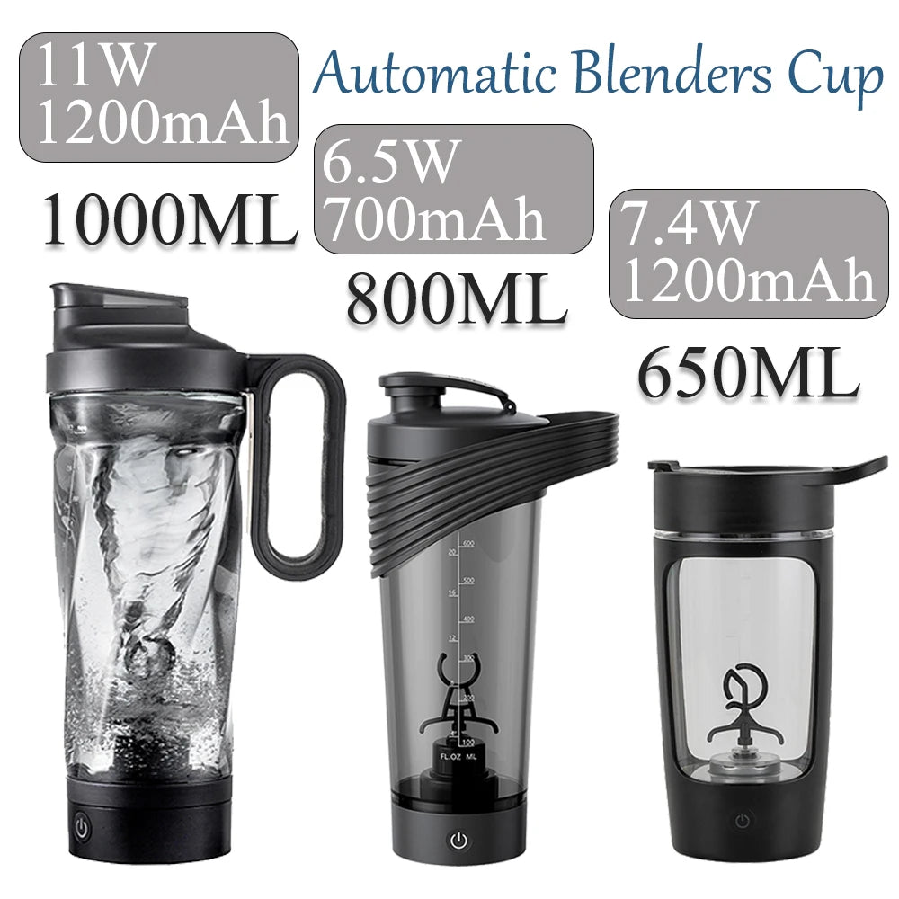1000Ml Travel Electric Protein Powder Mixing Cup Automatic Shaker Sport Water Bottle Drinking Mixer Shake Cups with Scale